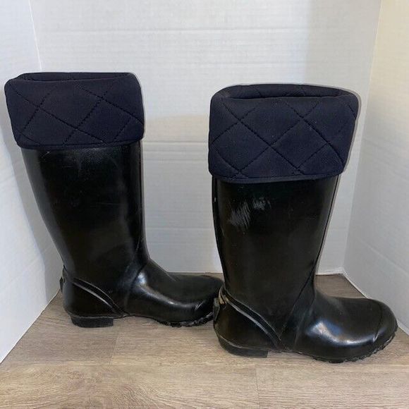 Bogs Womens Alex Waterproof Black Lined Rainboots Boots Size 8 Fold Over - Picture 4 of 6